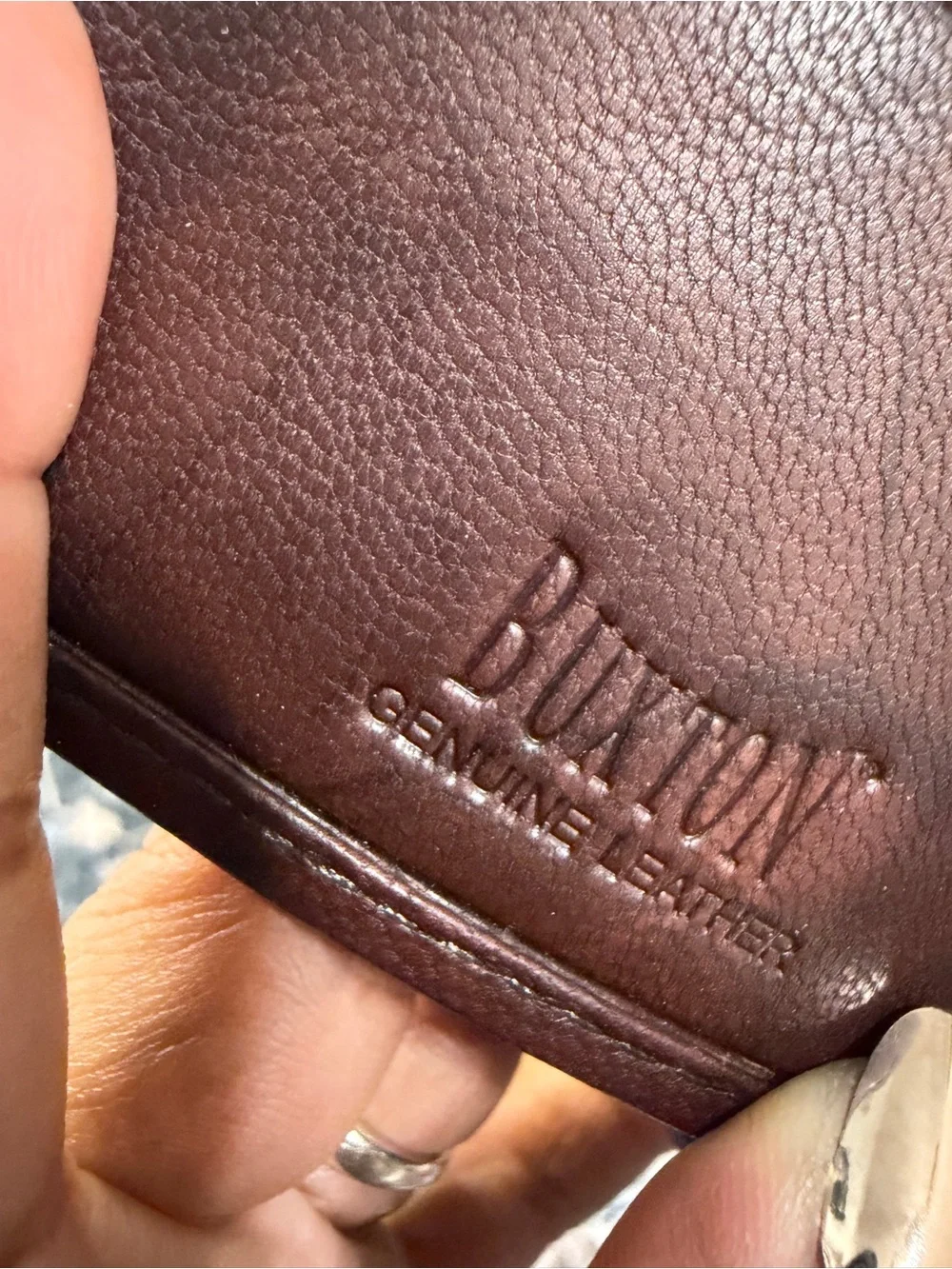 Buxton Dark Brown Pebbled Leather Wallet